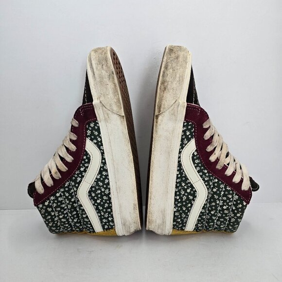 Vans | SK8-Hi Boho hunter green patchwork granola hi-top sneakers | WMS 6 - Picture 9 of 10